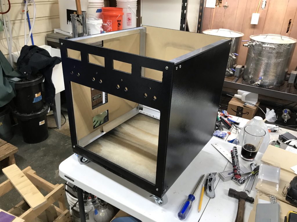 New and improved fiberboard enclosure on casters for the DIY glycol chiller